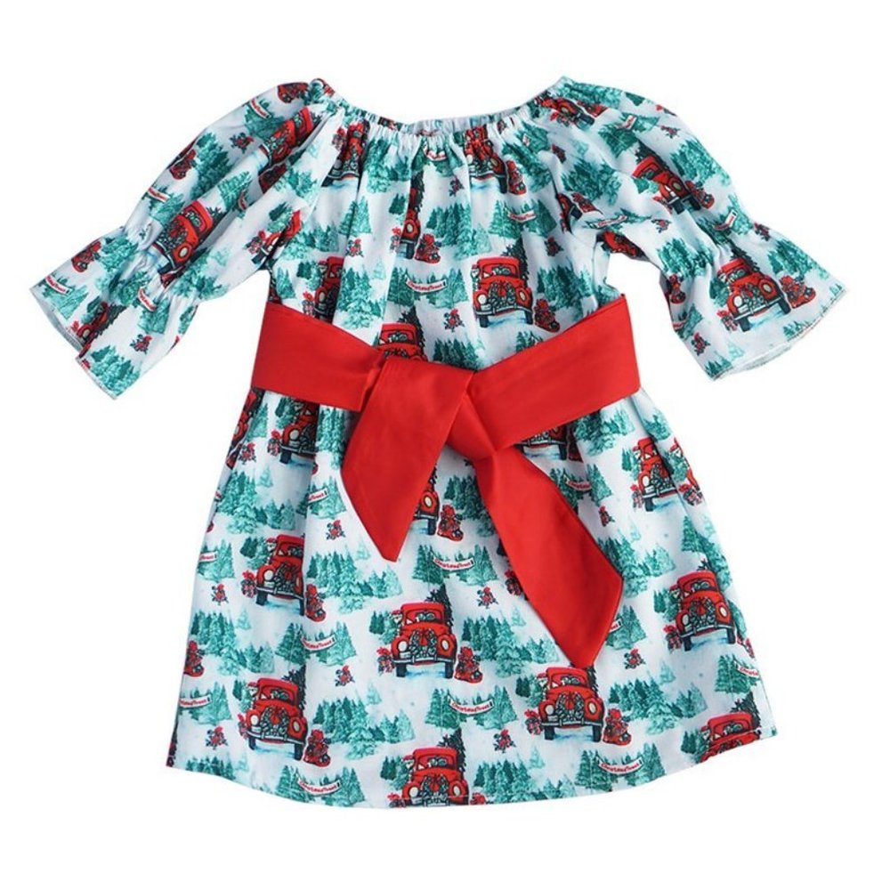 Christmas Truck with Tree Pillowcase Dress